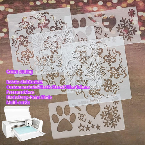 12 Sheets 7.5 mil Mylar Sheet 12 x 12 inch Milky Translucent PET Blank Stencil Making Sheet for Cricut, Silhouette, Cut Tool Template Material (7....
