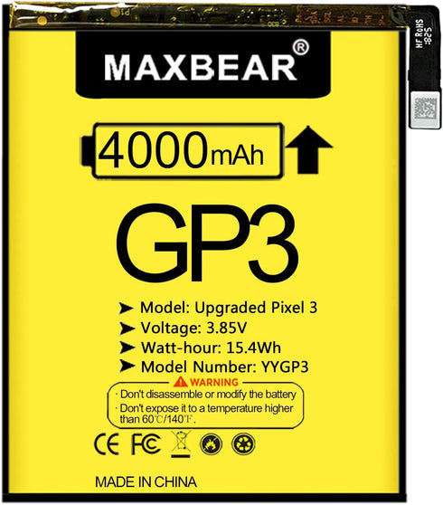 MAXBEAR Google Pixel 3 Battery, (Upgraded) 4000mAh 3.85V Li-Polymer Replacement Battery for HTC Google Pixel 3 G013A 823-00073-01 with Repair Tool...