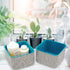 2-Piece Office Drawer Organizer bins for School Dorm Home Kitchen bathroom bedroom Closet Cabinet Desk Junk storage boxes (Teal)...