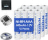 1.2V 600mAh Ni-MH AAA Rechargeable Batteries, Triple A Batteries for Outdoor Solar Lights, String Lights, Pathway Lights, Pre-Charged, 12 Pack...