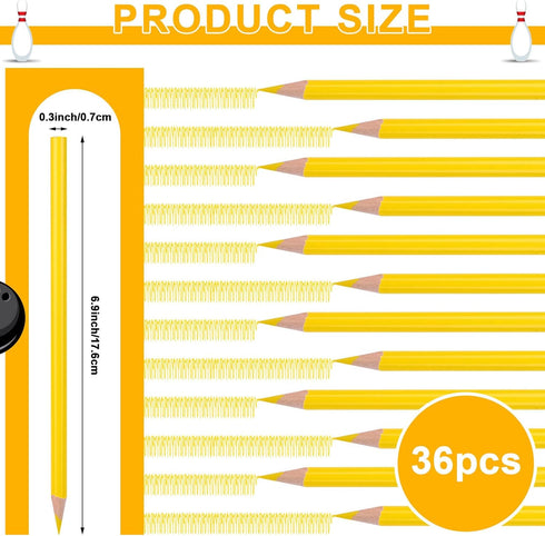 36Pcs Yellow Marking Pencil Yellow Glass Marking Pencil Carpenter Pencil Yellow Wooden Grease Pencil Wax Pencil Yellow Crayon Pencils Artists' Sin...