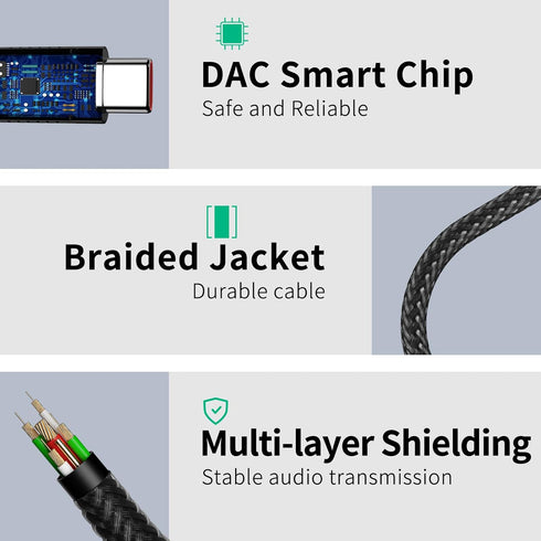 COOYA USB C to 3.5mm Audio Jack for Samsung S20 FE S21 S22 5G OnePlus 8T Headphone Adapter USB C to Aux Dongle Stereo Earphone Connector for iPad ...