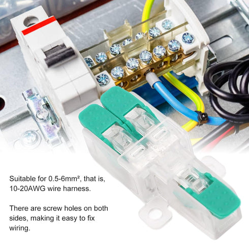 20PCS Wire Splice Connector Lever Wire Connectors Nuts 1 in 2 out Compact Wire Conductor Connector 41A 450V Electrical Connectors for 10-20AWG Wir...