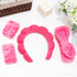 Spa Headband for Washing Face Makeup Headband Skincare Headband Face Wash Headband Rose Red Sponge Hair Band Bow Tie Head Band Wrist Bands for Was...