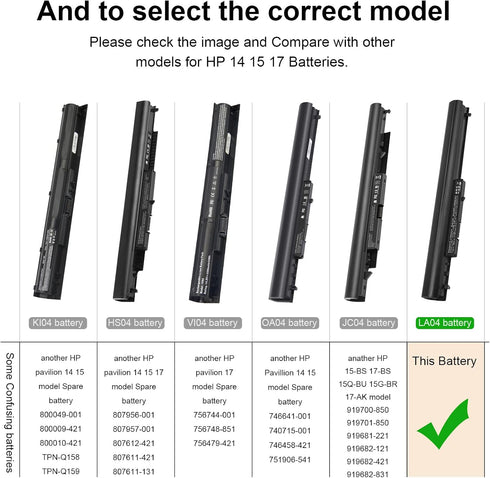 Spare 776622-001 Battery for HP LA04 15-f387WM 15-f271WM 15-f272wm 15-f233wm 15-f211wm 15-f039wm 15-f010wm 15-f009wm 15-f010dx 15-f033wm 15-f305dx...