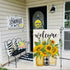CROWNED BEAUTY Summer Garden Flag Mason Jar Sunflower 12x18 Inch Double Sided for Outside Welcome Burlap Small Seasonal Floral Yard Decoration CF8...