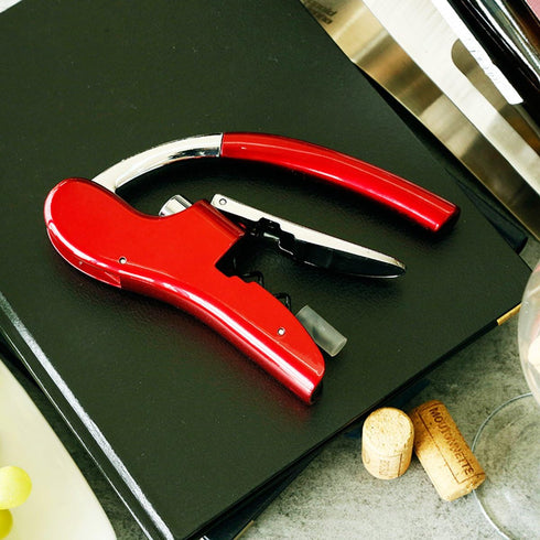 KAYCROWN Wine Bottle Opener, Vertical Lever Corkscrew with Built in Foil Cutter Design, Manual Handheld Corkscrew with Ergonomic Lever Pump...