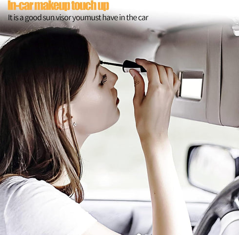 Pack-2 Car Visor Mirrors Makeup Mirror for Car Visor Stick on Car Vanity Mirror Sun-Shading Cosmetic Mirror Large Stainless Steel Women Make Up in...