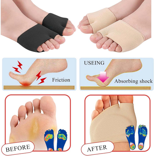 2Pairs Metatarsal Pads for Women Men Gel Sleeves Forefoot Cushion Pads Fabric Metatarsal Sleeve Pads with Gel Pads Ball of Soft Forefoot Cushions ...
