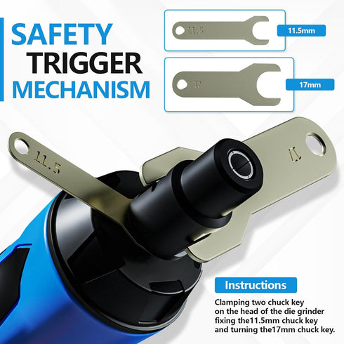 Autolock 1/4", 1/8" Air Straight Die Grinder, 20,000 RPM Free Speed, Pneumatic Straight Die Grinder...