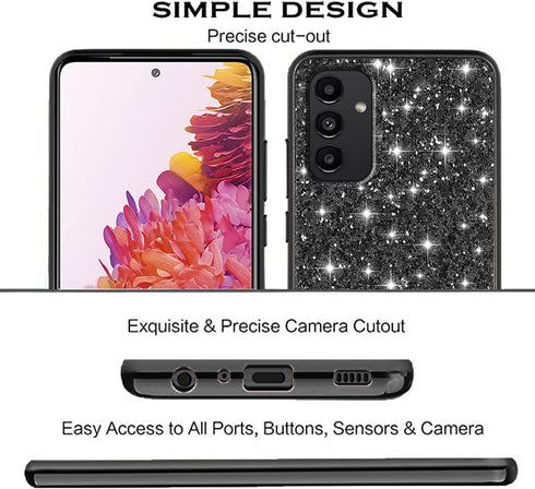 Compatible with Samsung A15 Case Glitter Shockproof, Samsung Galaxy A15 5g Phone Case Bling Sparkly TPU and PC Silicone Shiny Girl Women Thin Prot...