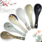 6 Pieces Japanese Retro Ceramics Soup Spoons Japanese Style Rice Spoon Flatware Asian Chinese Serving Spoons Appetizers Tableware Meal Partner for...