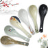 6 Pieces Japanese Retro Ceramics Soup Spoons Japanese Style Rice Spoon Flatware Asian Chinese Serving Spoons Appetizers Tableware Meal Partner for...