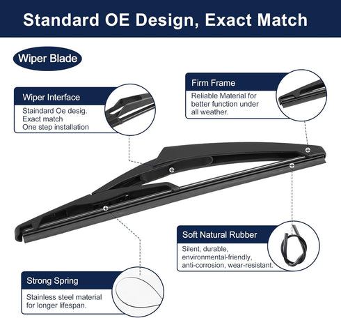 X AUTOHAUX Rear Windshield Wiper Blade Arm Set for Mini Countryman R60 for Mini Cooper R56...