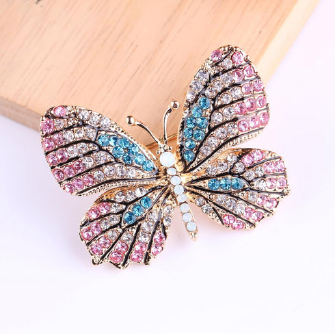 Delicate Butterfly Rhinestone Brooch Pin - Glittering Crystal Butterfly Brooch Pin for Women and Girls...