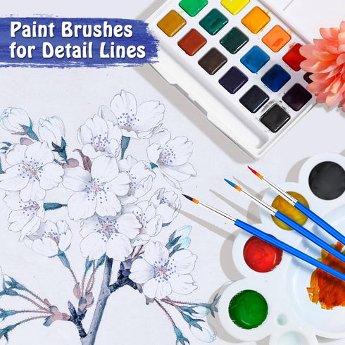 anezus 100Pcs Paint Brushes Bulk Small, for Kids Fine Set Detail Classroom Model Canvas Face Nail Art Acrylic Watercolor Craft Supplies, Blue...
