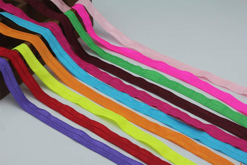 10 Yards Fold Over Elastic Stretch, Braided Elastic Ribbon for Hair Ties Headbands, Available in Various of Colours (Black, 5/8in)...