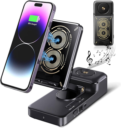 Gifts for Men Women, Bluetooth Speaker with Wireless Charging & Phone Stand, HD Surround Sound Speaker, Cool Gadget Gifts for Men Women Dad Mom Bi...