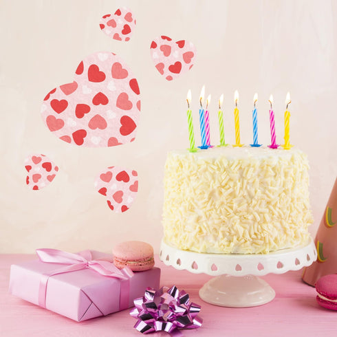 12 Sheets Self Adhesive Felt Sheets, 7.9x11.8 Inch Fun Heart Printed Felt Backed Felt Fabric for Weddings Gifts DIY Valentine's Day Supplies Decor...