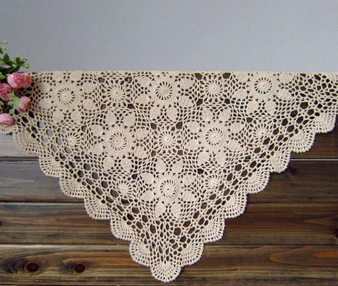 Damanni Beige Cotton Handmade Crochet Lace Tablecloth Doilies Table Overlay,Square,31 Inch by 31 Inch...