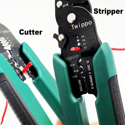 Crimping Tool, Wire Crimper Tool with Stripper Cutter, Crimping Pliers for Open Barrel Terminals and Heat Shrink Connectors, Crimping for 26-10 AW...