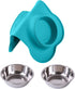Hubulk Pet Dog Bowls 2 Stainless Steel Dog Bowl with No Spill Non-Skid Silicone Mat + Pet Food Scoop Water and Food Feeder Bowls for Feeding Small...