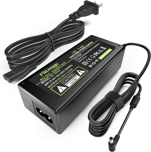 Facmogu DC 19V 3.42A Power Supply, 65 Watt 100-240V AC to DC 19Volt Transformers, Power Adaptor Converter 5.5x2.5mm DC Plug with 2.42m/ 7.94 feet ...