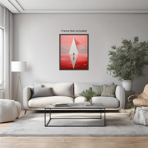 Posterizer 1 pcs-red alien planet-artistic paintings-Abstract & Modern Art-Fantasy & Fiction Art-Gift for Art Lovers-Decor for Home & Office- UNFR...