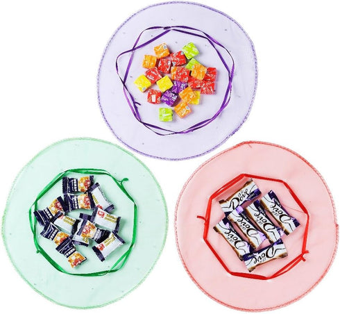 100pcs 9.8 Inch Round Drawstring Organza Bags Mixed Color, Jewelry Candy Pouch Christmas Wedding Party Favor Gift Packaging Bags...