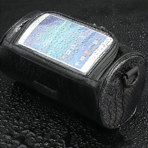 Bike Handlebar Bag, Waterproof Bicycle Front Storage Bag, Bike Phone Holder Accessories, Transparent Pouch Touch Screen with Removable Shoulder St...