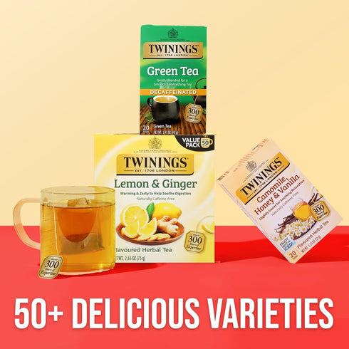 Twinings Decaffeinated Green Tea Individually Wrapped Bags, 20 Count (Pack of 1), Smooth Flavour, Enticing Aroma, Enjoy Hot or Iced, 20 Teabags...