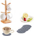 6 Pcs Woven Braided Coasters for Drinks Absorbent-Modern Dinning Room Decor Housewarming Cup Mat-Hot Cold Drinking Good Choice (Navy Blue)...
