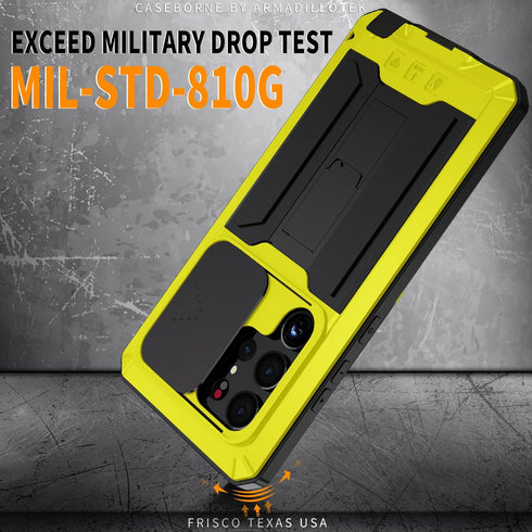 for Samsung Galaxy S23 Ultra 5G Case, Aluminum Metal Gorilla Glass Waterproof Shockproof Military Heavy Duty Sturdy Protector Cover Hard Case,with...
