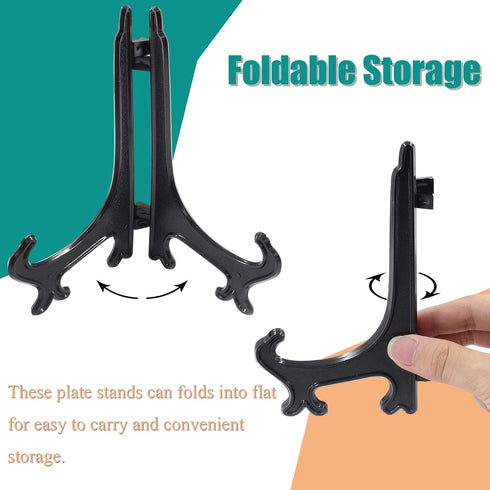15 Pcs 7 Inch Black Plastic Easels or Stand/Plate Holders, Displays Pictures/Photos, Artworks, Posters, Small Boards...