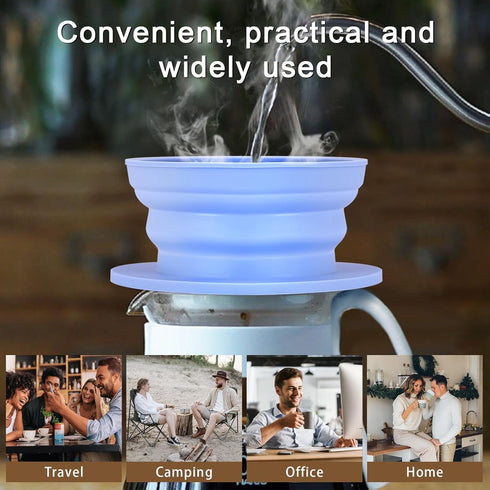 2-Packs Paperless Collapsible Travel Pour Over Coffee Dripper Kit Portable Coffee Filter - Travel Pour Over Coffee Maker Camping - Reusable Coffee...