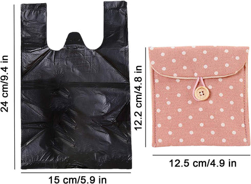 Sanitary Napkin Bags, 200 Pcs Personal Disposal Bags for Women, 2 Sanitary Napkin Storage Bags, Trash Bags with Handle for Feminine Hygiene Produc...