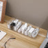 Yesesion Clear Plastic Cable Organizer Box with Adjustment Compartments, Desk Accessories Storage Case with 10 Wire Ties for Drawer, Office Suppli...