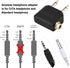 eBoot Airplane Airline Flight Adapters for Headphones (3 Pack, Golden Plated)...