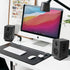 SW601 Metal Desktop Speakers Stands for Compact 2''-3'' Speakers, Tilted Steel Damping Foam Padding for Computer PC Tabletop Monitor Speakers, Rec...