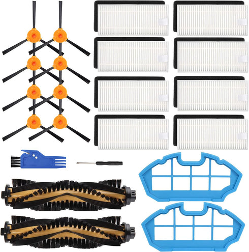 Replacement Parts for Ecovacs Deebot N79 N79s DN622 500 N79w Yeedi K600 K700 Robotic Vacuum Cleaner, Accessories Kit Includes 2 Main Brushes 2 Pri...