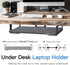 Under Desk Laptop Mount, Laptop Under Desk Mount 3 inches Tall Effective Space with Silicone Pad, Aluminum Under Desk Laptop Holder Rack for Lapto...