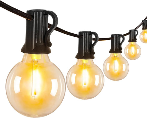 25Ft G40 String Lights, Patio Lights with 13 Bulbs(1 Spare), Waterproof Connectable Shatterproof Outdoor String Lights for Backyard Porch Balcony ...