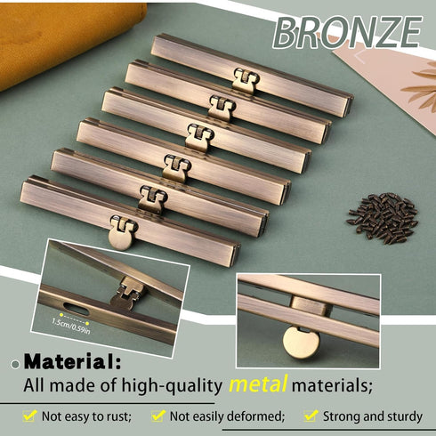 6 Pieces Clasp Lock Packs,BUTUZE 7.48Inch Metal Purse Frame Kiss Clasp Lock with Comfortable Grip, Bag Supplies for Purse Making,Bag Making,Leathe...