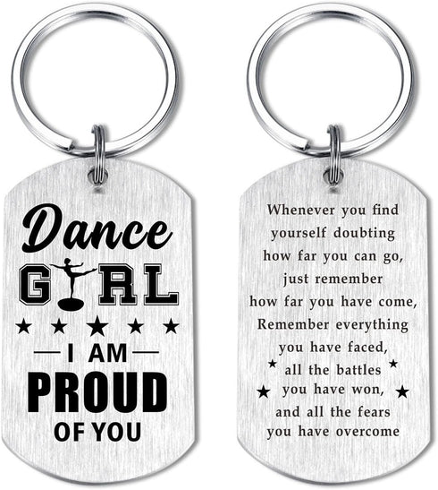 Laluminter Dancer Gifts for Girls Women - Dance Girl I Am Proud of You- Dancing Girl Keychain for Dancer Lovers Daughter...