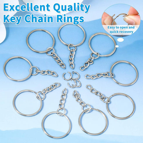 Paxcoo 50Pcs Keychains with Chain and 50 Pcs Jump Rings, Keychain Rings Kit Findings Bulk for Keychain Making Supplie DIY Crafts...