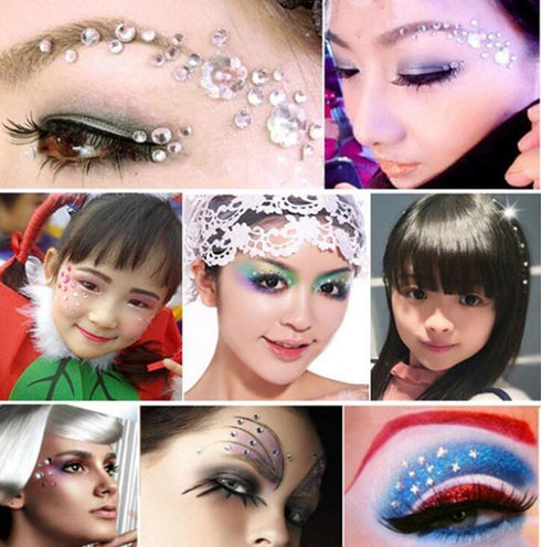 Elandy 1Sheet(91PCS) 4 Different Sizes Self-Adhesive Craft Jewels Flatback Rhinestone Crystal Gems Stickers for Crafts Body Eyes Nail Makeup Festi...