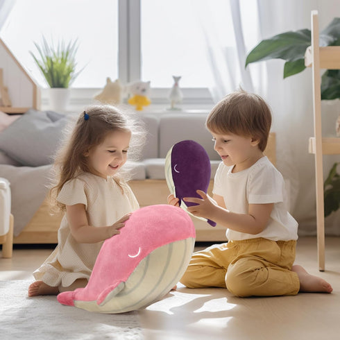 MUPI Whale Stuffed Animals 10” Plush Pillow - Shark Humpback and Jellyfish Stuffed Animals - Ocean Decor and Toys?Pink?...