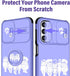 (2in1 for Samsung Galaxy A13 5G Case for Women Cute Cats Girls Phone Cover Girly Kawaii Pretty Teens Purple Animals Design with Camera Cover and R...