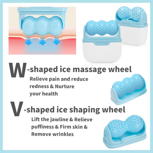 Ice Roller for Face for Eye Puffiness Upgraded Ice Face Roller Cold Facial Ice Roller Massager Skin Care Tool (Blue)...