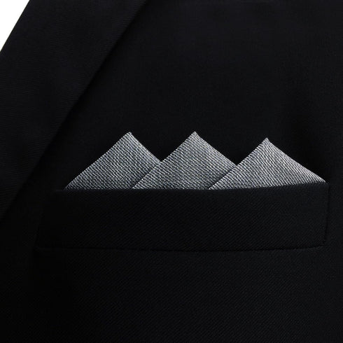SHLAX&WING Solid Color Grey Silk Matching Pocket Square 12.6 inches Large...